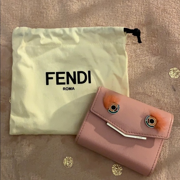 Fendi Monster Eyes Mink-trimmed Card Wallet - Picture 3 of 7